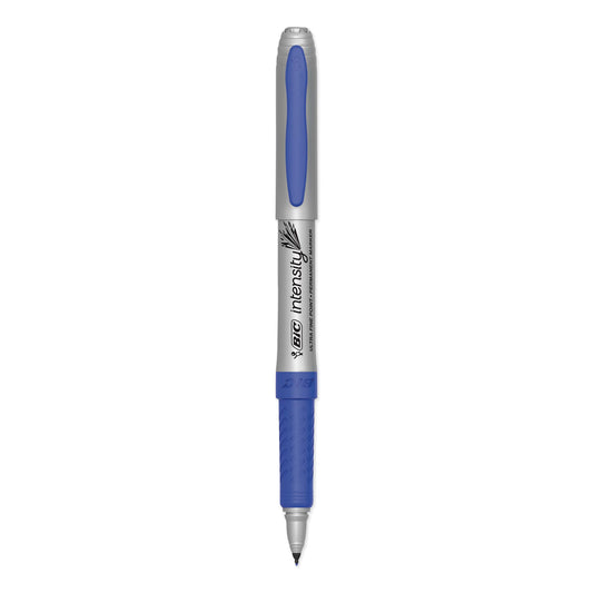 BIC Intensity Ultra Fine Tip Permanent Marker, Extra-Fine Needle Tip, Deep Sea Blue, Dozen (GPMU11BE)