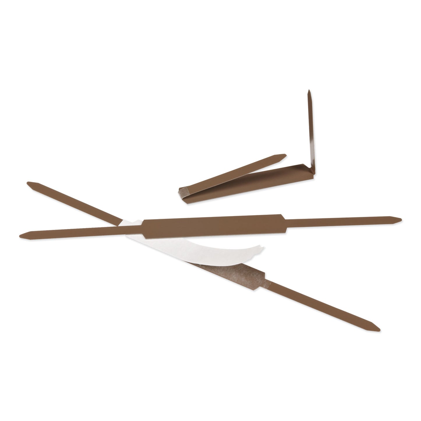 Acco Premium Self-Adhesive Two-Prong Paper Fastener Bases, 2" Capacity, 2.75" Center to Center, Brown, 100/Box (70021)