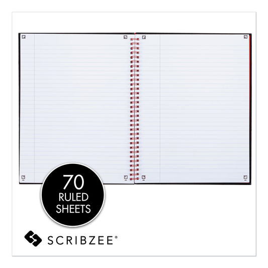 Red Hardcover Twinwire Notebooks, SCRIBZEE Compatible, 1-Subject, Wide/Legal Rule, Black Cover, (70) 11 x 8.5 Sheets (K67030)