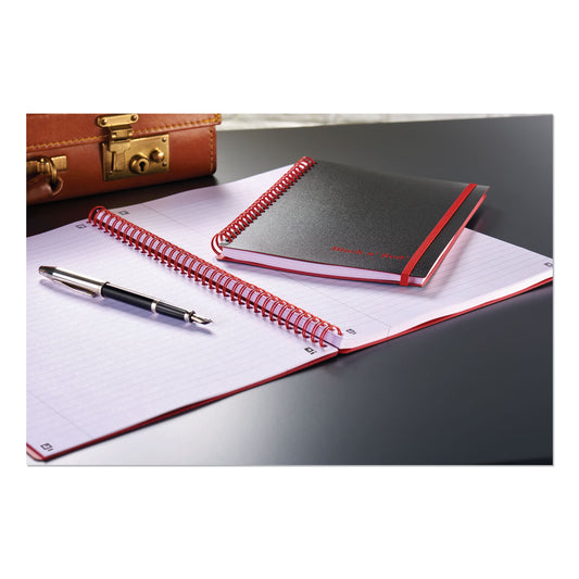 Red Flexible Cover Twinwire Notebooks, SCRIBZEE Compatible, 1-Subject, Wide/Legal Rule, Black Cover, (70) 8.25 x 5.63 Sheets (C67009)