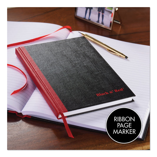 Red Hardcover Casebound Notebooks, SCRIBZEE Compatible, 1-Subject, Wide/Legal Rule, Black Cover, (96) 11.75 x 8.25 Sheets (D66174)