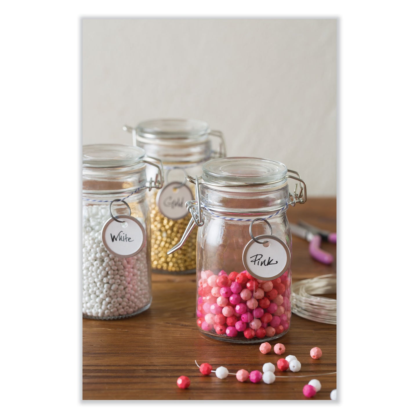 Avery Key Tags with Split Ring, 1.25" dia, White, 50/Pack (11025)