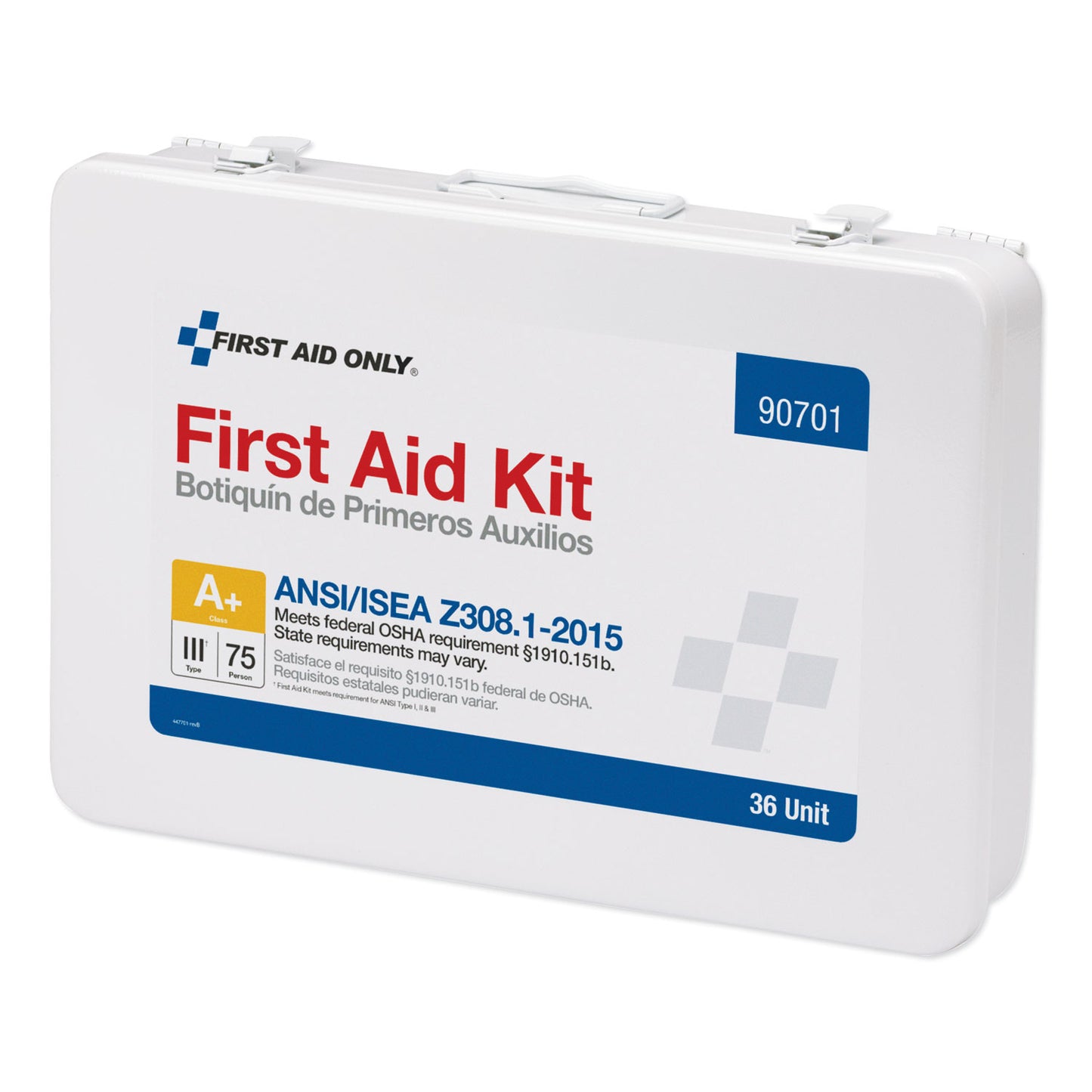 First Aid Only Unitized ANSI Compliant Class A Type III First Aid Kit for 25 People, 84 Pieces, Metal Case (90568)