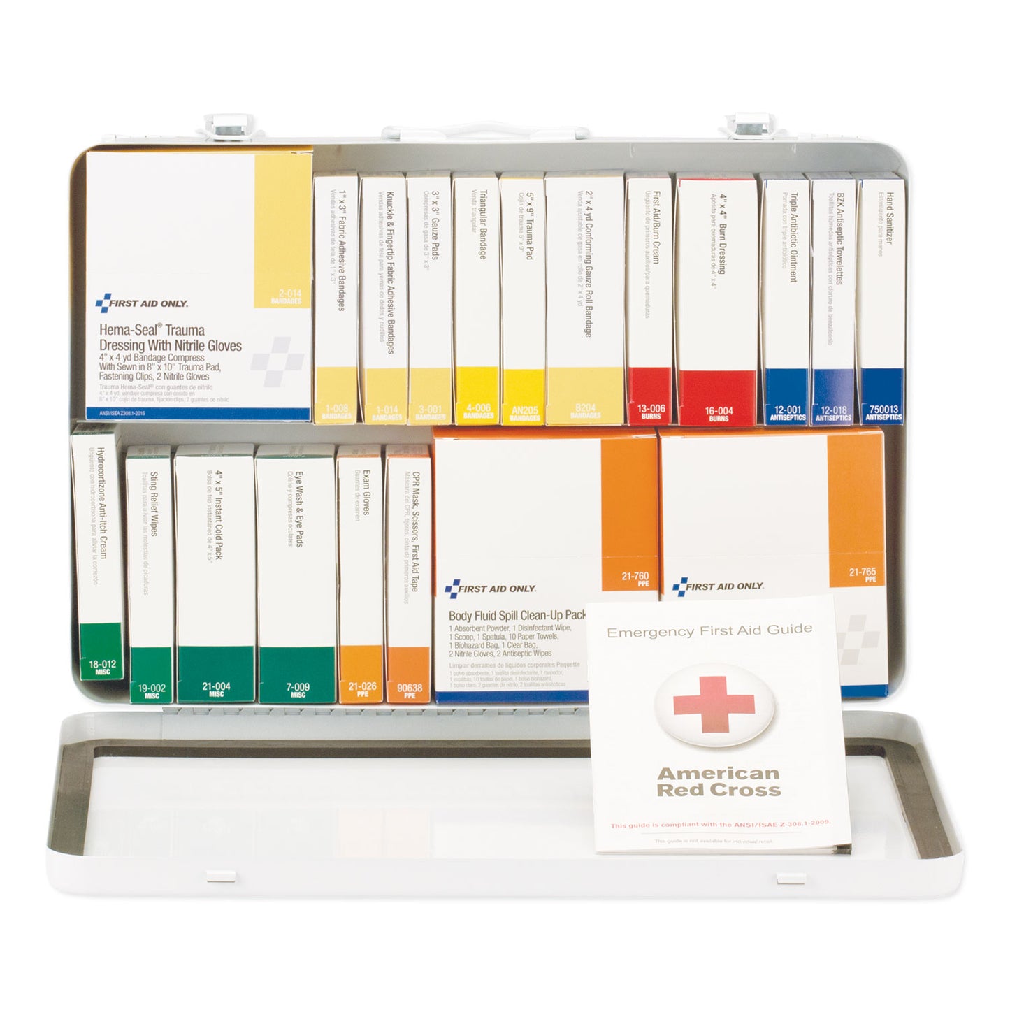 First Aid Only Unitized ANSI Class A Weatherproof First Aid Kit for 75 People, 36 Pieces, Metal Case (90700)