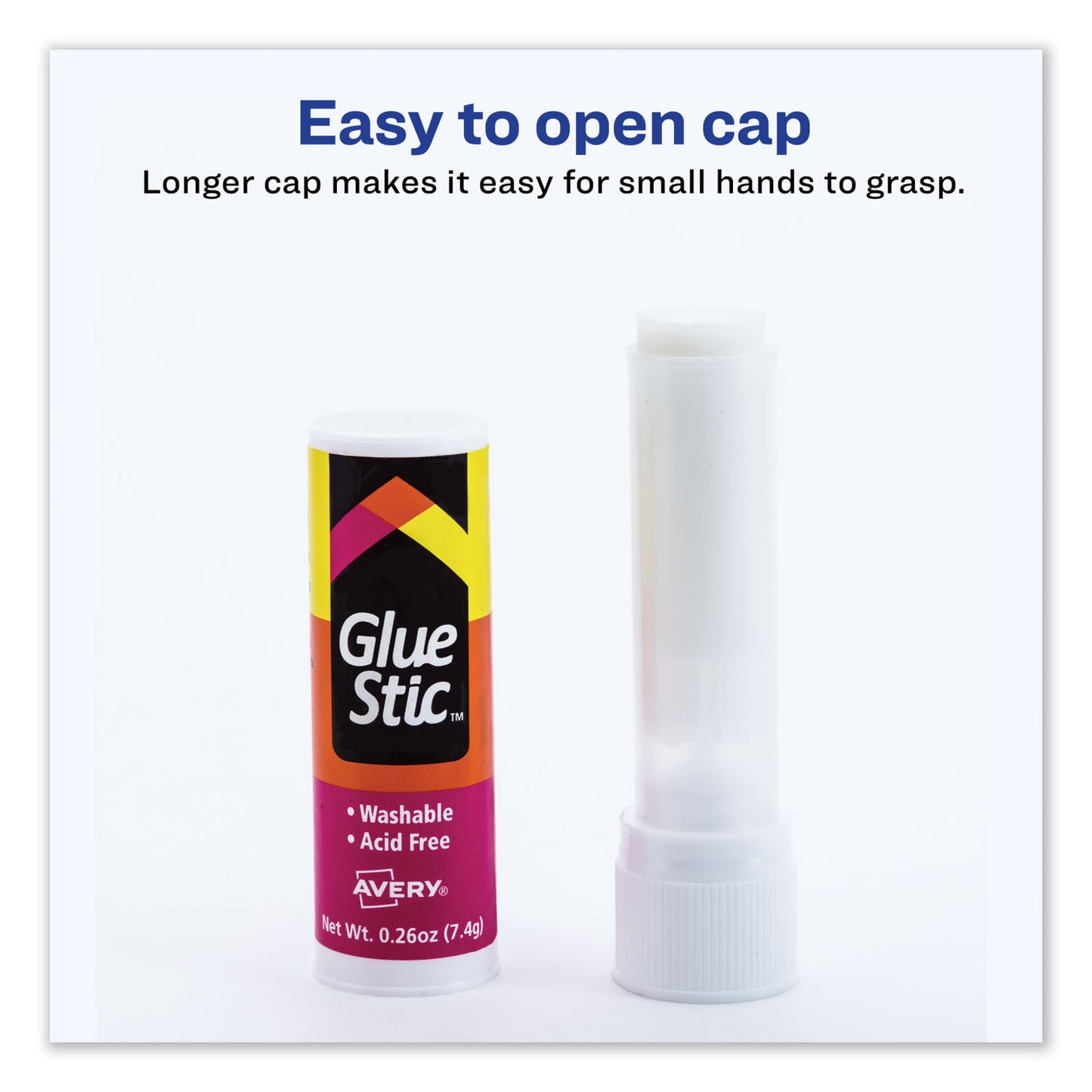 Avery Permanent Glue Stic, 0.26 oz, Applies White, Dries Clear (00166)
