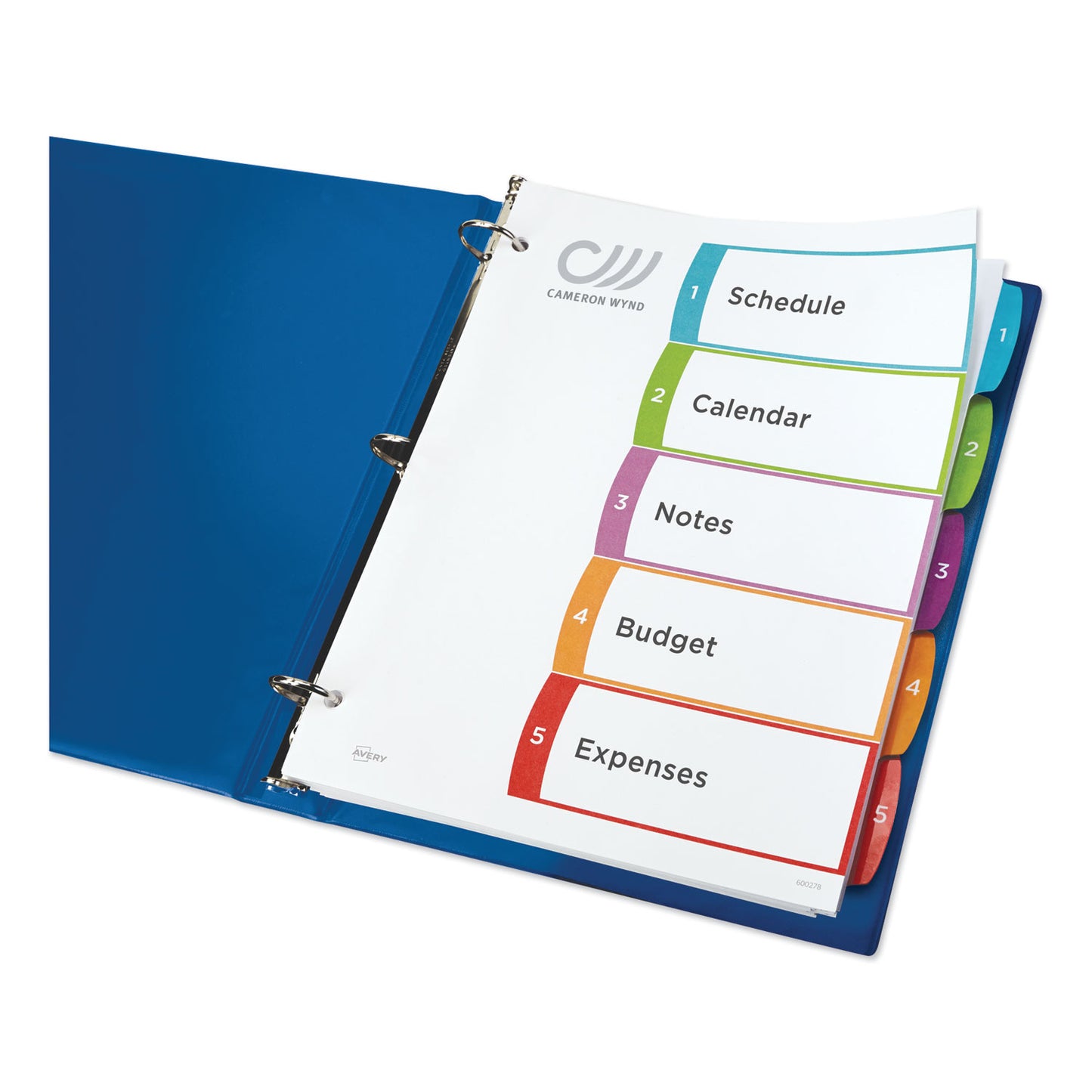 Avery Customizable TOC Ready Index Multicolor Tab Dividers, 5-Tab, 1 to 5, 11 x 8.5, White, Contemporary Color Tabs, 1 Set (11840)