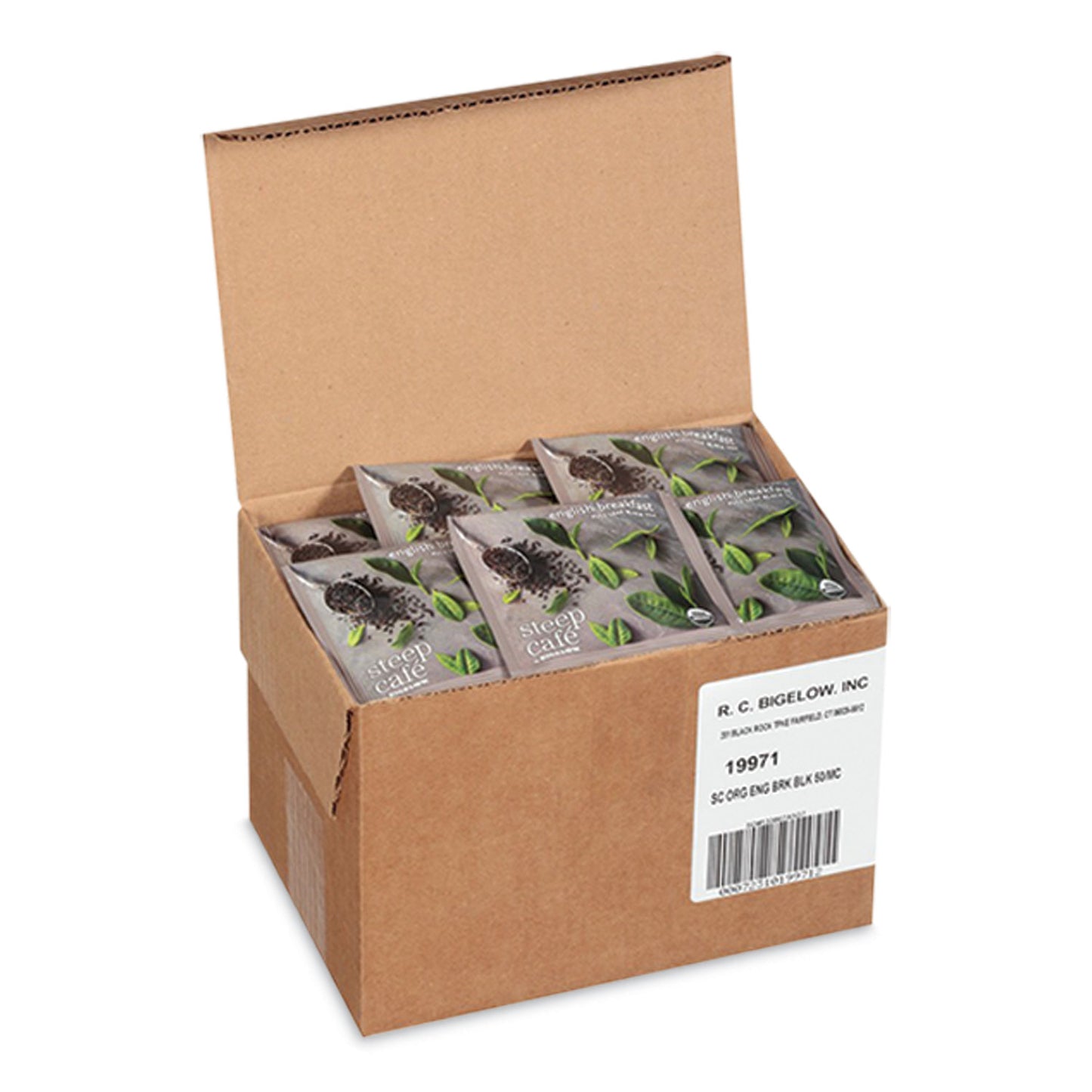 Bigelow steep Cafe Organic Black Tea, English Breakfast, 50 Bags/Carton (RCB19971)
