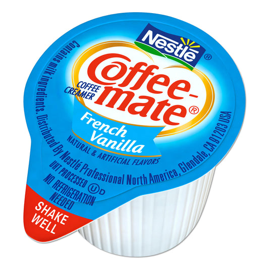 Coffee-mate Liquid Coffee Creamer, French Vanilla, 0.38 oz Mini Cups, 360 Cups/Carton (48978)