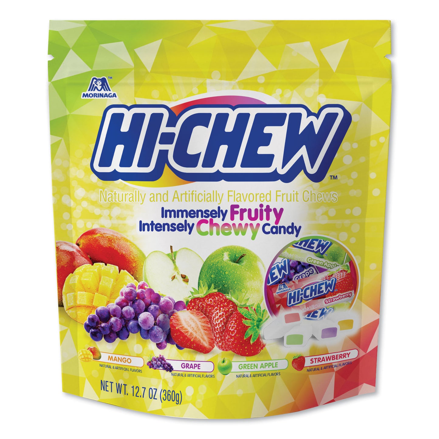 Hi-Chew Fruit Chews, Original Stand Up Pouch, 12.7 oz, 6/Carton (00837)