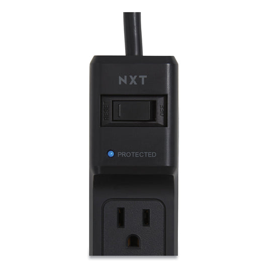 NXT Technologies Surge Protector, 6 AC Outlets, 4 ft Cord, 600 J, Black (24373161)