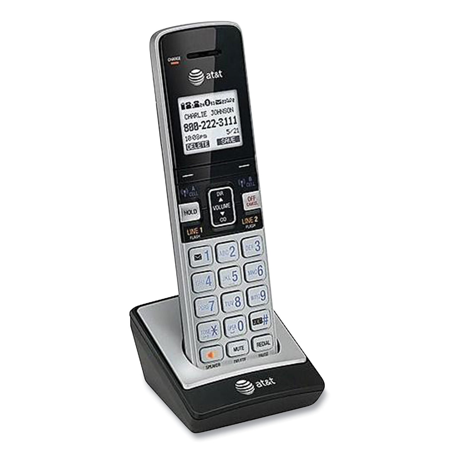 AT&T TL86003 Cordless Telephone Handset for the TL86103 System, Silver/Black