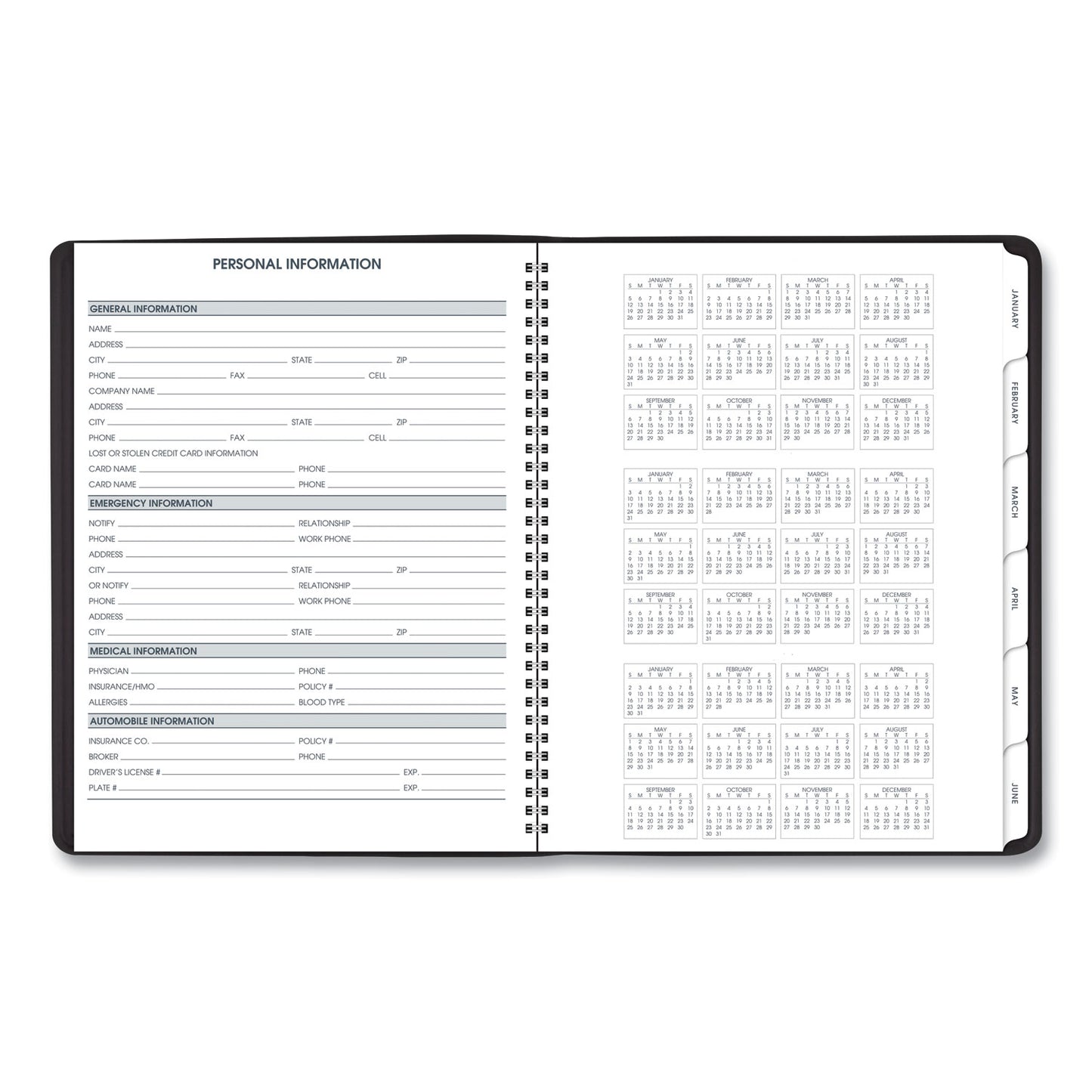 AT-A-GLANCE Triple View Weekly Vertical-Column Format Appointment Book, 11 x 8.25, Black Cover, 12-Month (Jan to Dec): 2025 (70950V05)