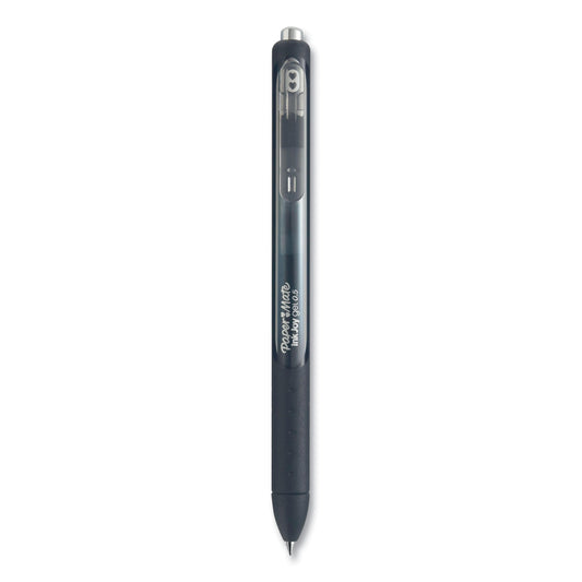 Paper Mate InkJoy Gel Pen, Retractable, Fine 0.5 mm, Black Ink, Black/Smoke Barrel, 8/Pack (1968613)
