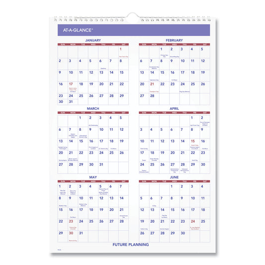 AT-A-GLANCE Monthly Wall Calendar with Ruled Daily Blocks, 12 x 17, White Sheets, 12-Month (Jan to Dec): 2025 (PM228)