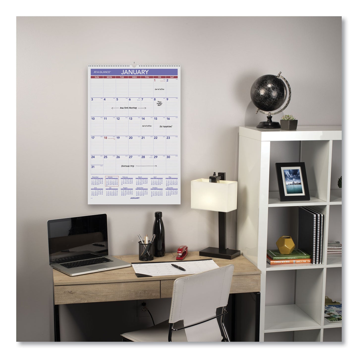 AT-A-GLANCE Monthly Wall Calendar with Ruled Daily Blocks, 15.5 x 22.75, White Sheets, 12-Month (Jan to Dec): 2025 (PM328)