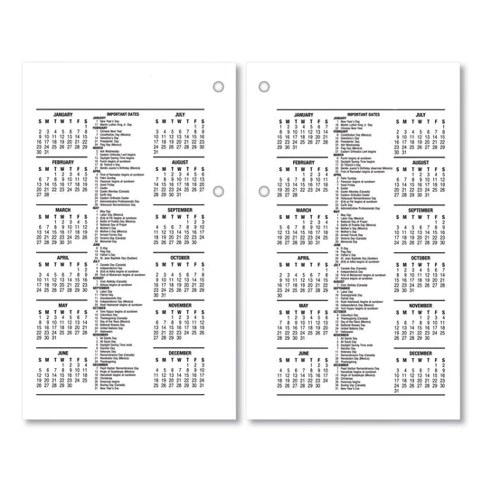 AT-A-GLANCE Desk Calendar Recycled Refill, 3.5 x 6, White Sheets, 12-Month (Jan to Dec): 2025 (E717R50)