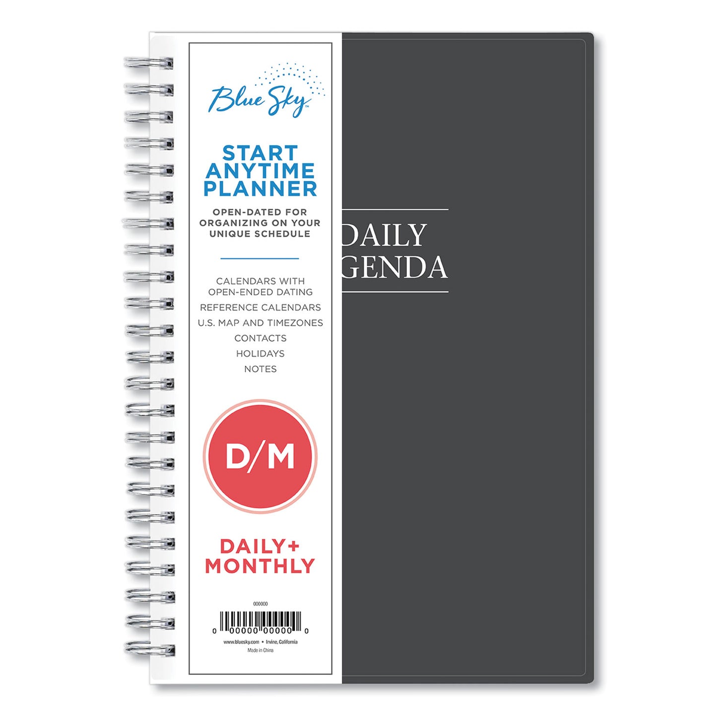 Blue Sky Passages Non-Dated Perpetual Daily Planner, 8.5 x 5.5, Black Cover, 60-Month (Jan to Dec): 2021 to 2025 (113565)