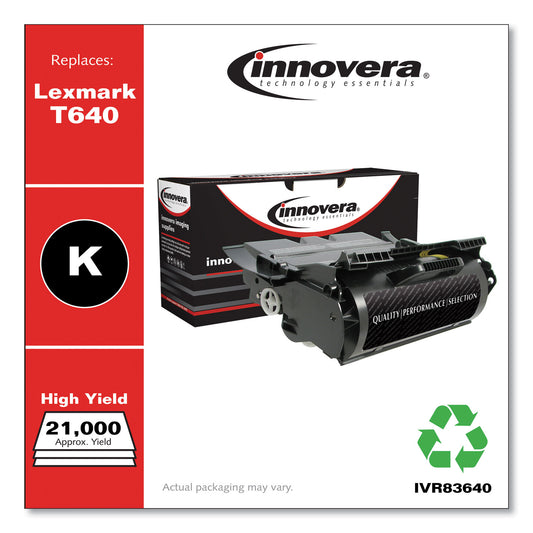 Innovera Remanufactured Black High-Yield Toner, Replacement for T640, 21,000 Page-Yield (83640)