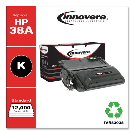 Innovera Remanufactured Black Toner, Replacement for 38A (Q1338A), 12,000 Page-Yield (83038)