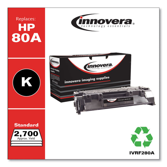 Innovera Remanufactured Black Toner, Replacement for 80A (CF280A), 2,700 Page-Yield