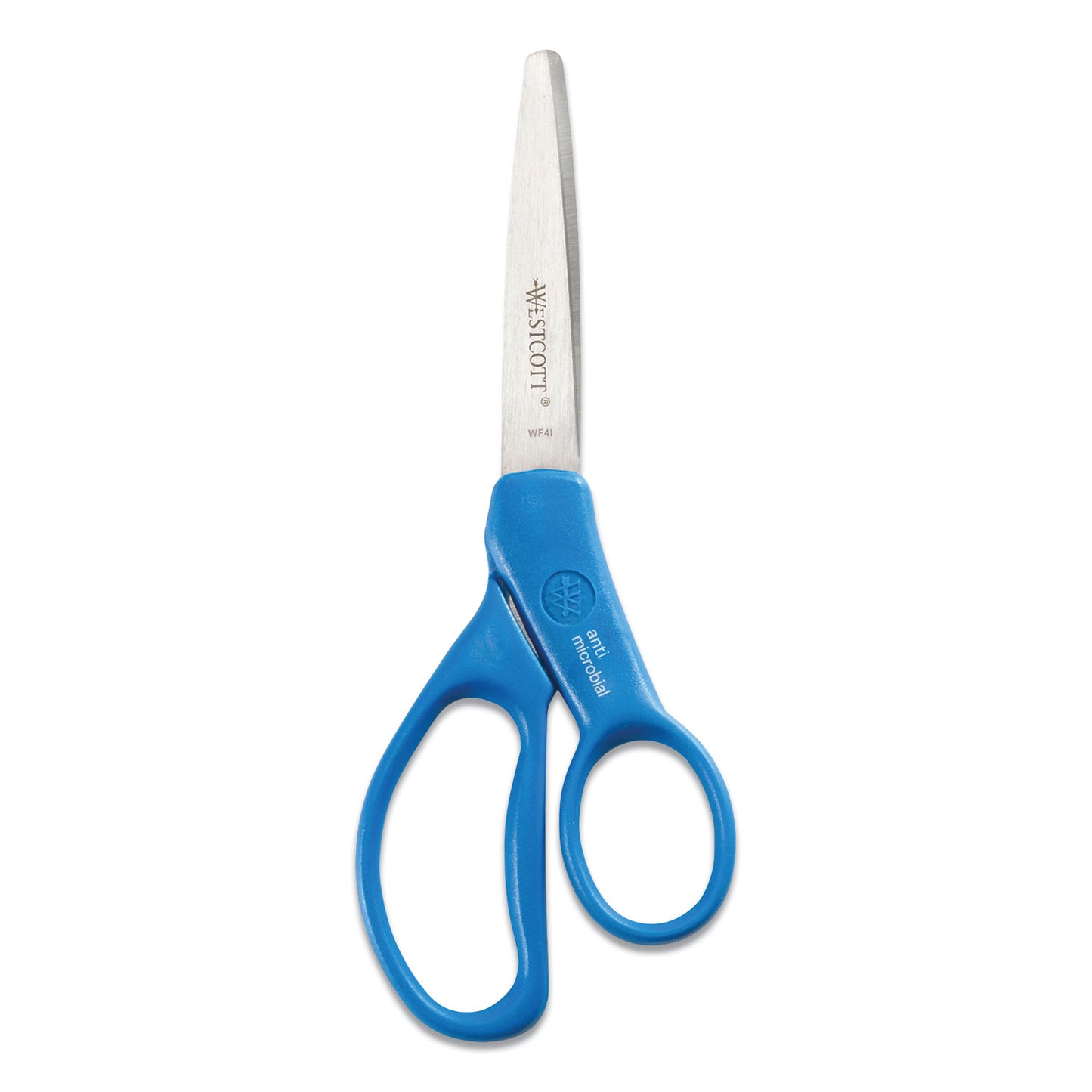 Westcott Student Scissors with Antimicrobial Protection, Pointed Tip, 7" Long, 3" Cut Length, Randomly Assorted Handle Color (14231)
