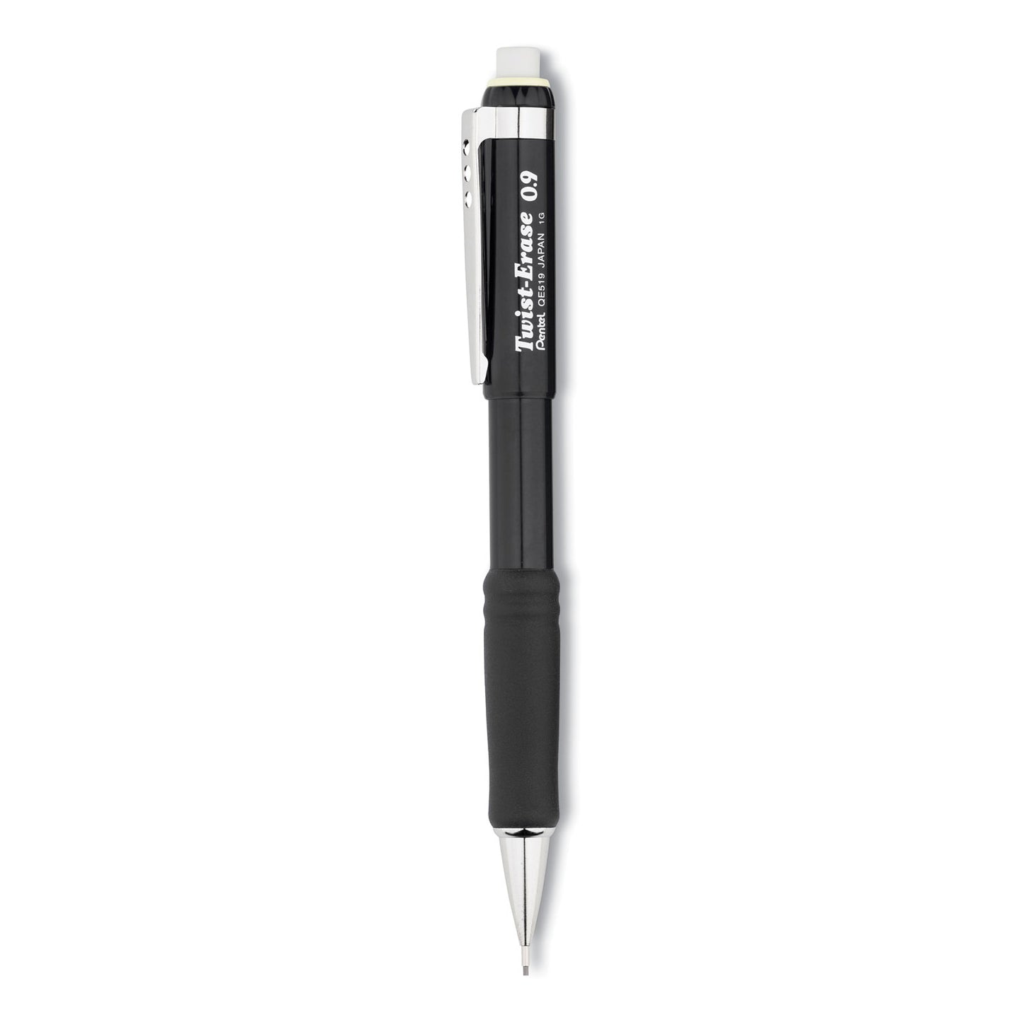 Pentel Twist-Erase III Mechanical Pencil, 0.9 mm, HB (#2), Black Lead, Black Barrel (QE519A)
