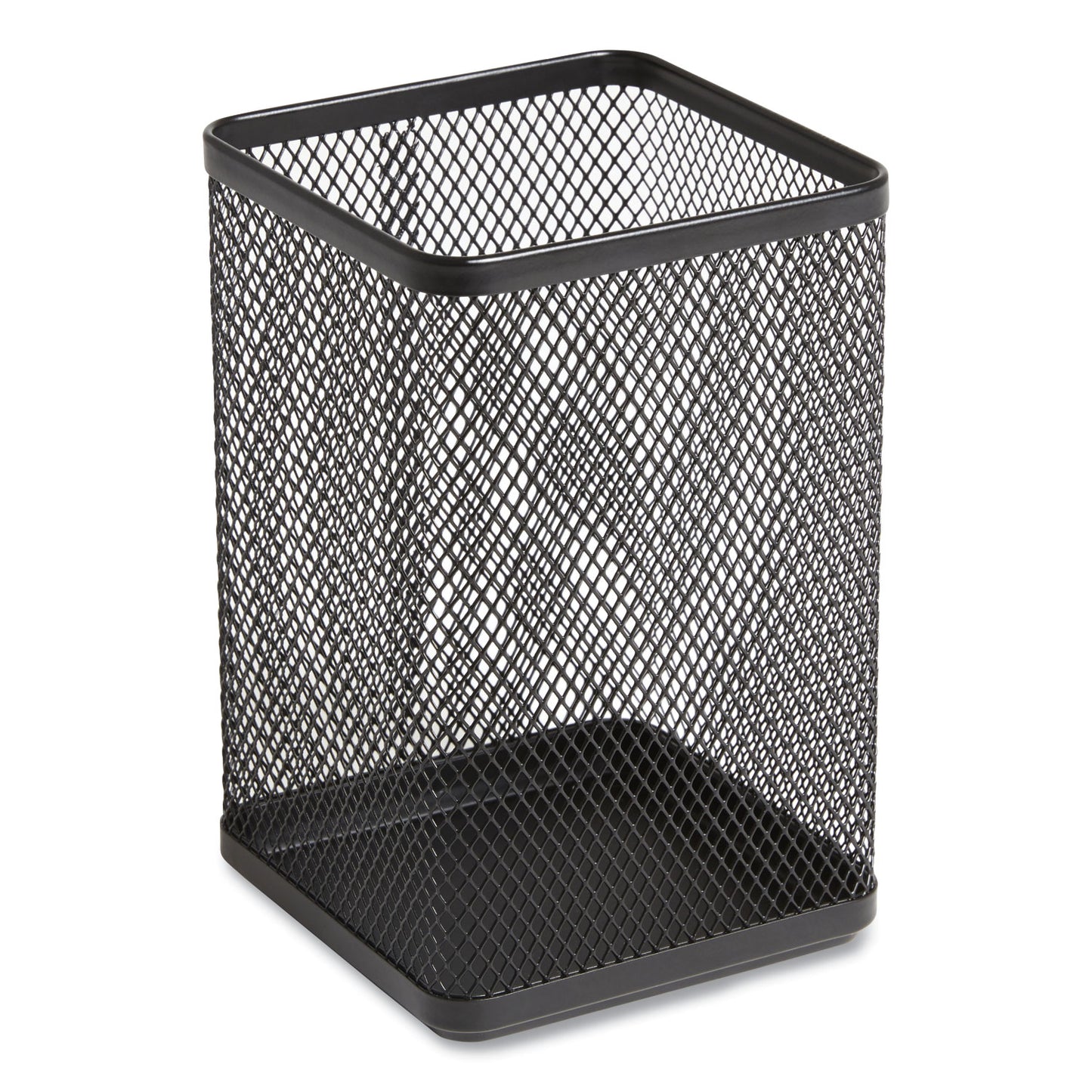 TRU RED Wire Mesh Jumbo Pencil Holder, 4.33 x 4.33 x 6.69, Black (24402485)