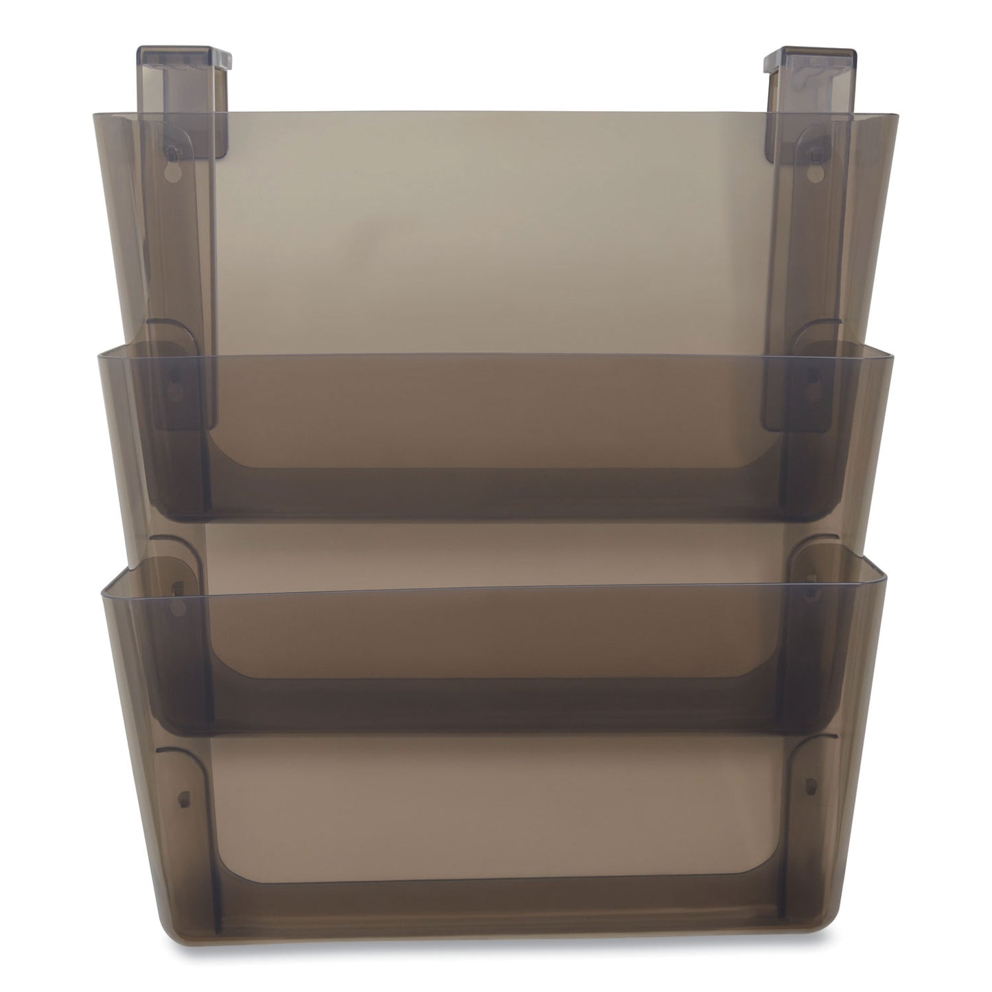 TRU RED Unbreakable Plastic Wall File, 3 Sections, Letter Size, 13" x 3.74" x 15.03", Smoke (24380795)