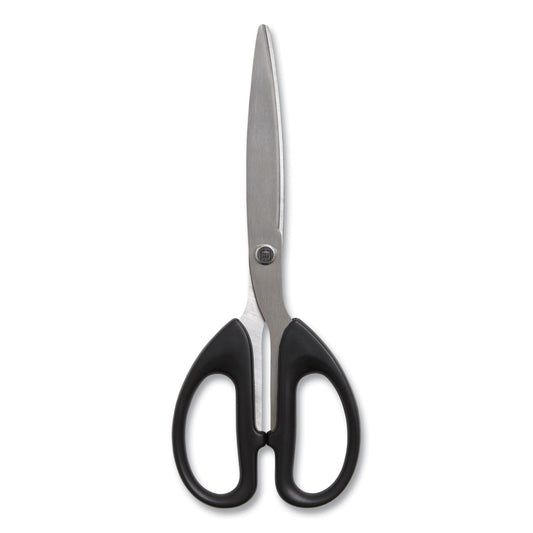 TRU RED Ambidextrous Stainless Steel Scissors, 8" Long, 3.86" Cut Length, Straight Symmetrical Black Handle, 2/Pack (24380517)