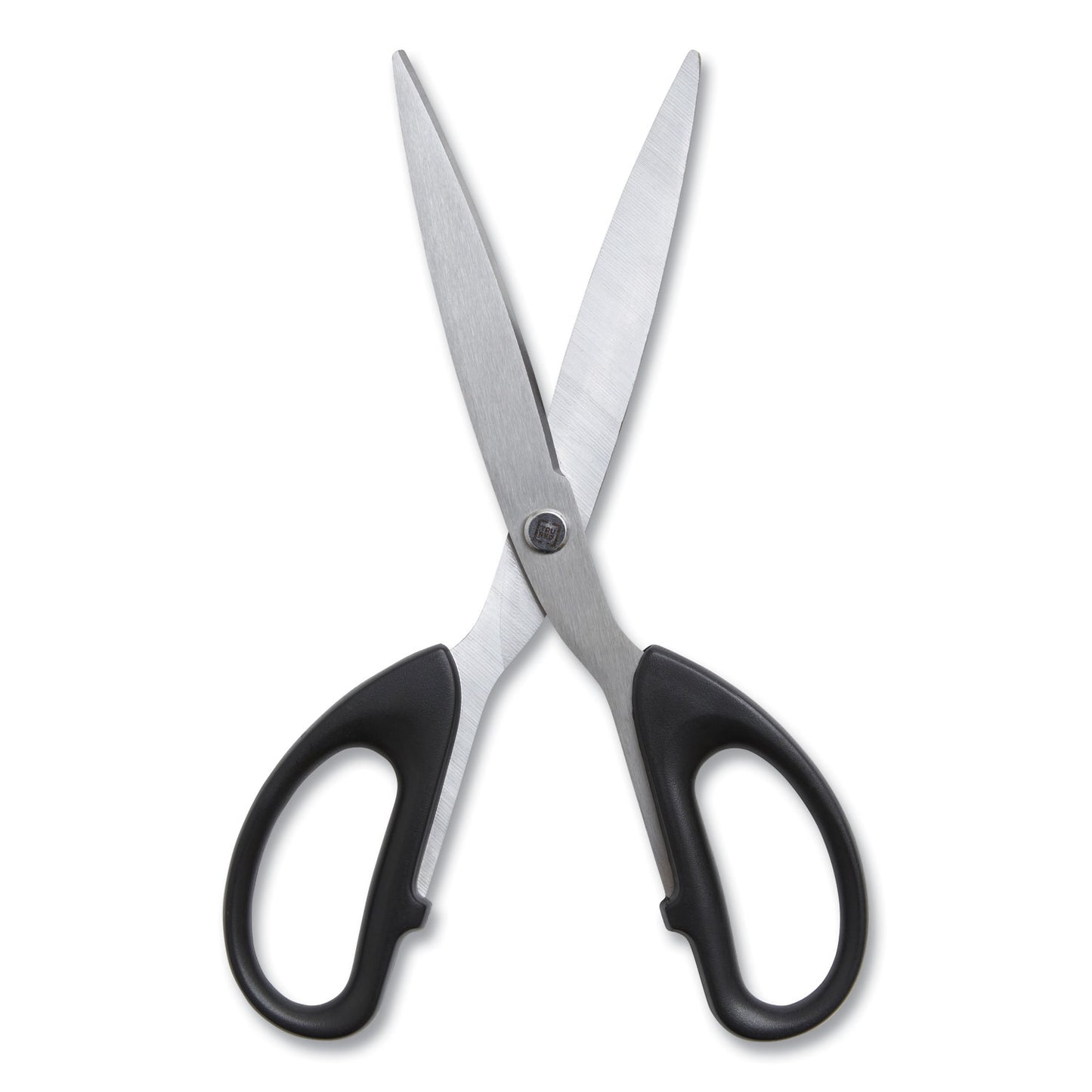 TRU RED Ambidextrous Stainless Steel Scissors, 8" Long, 3.86" Cut Length, Straight Symmetrical Black Handle, 2/Pack (24380517)