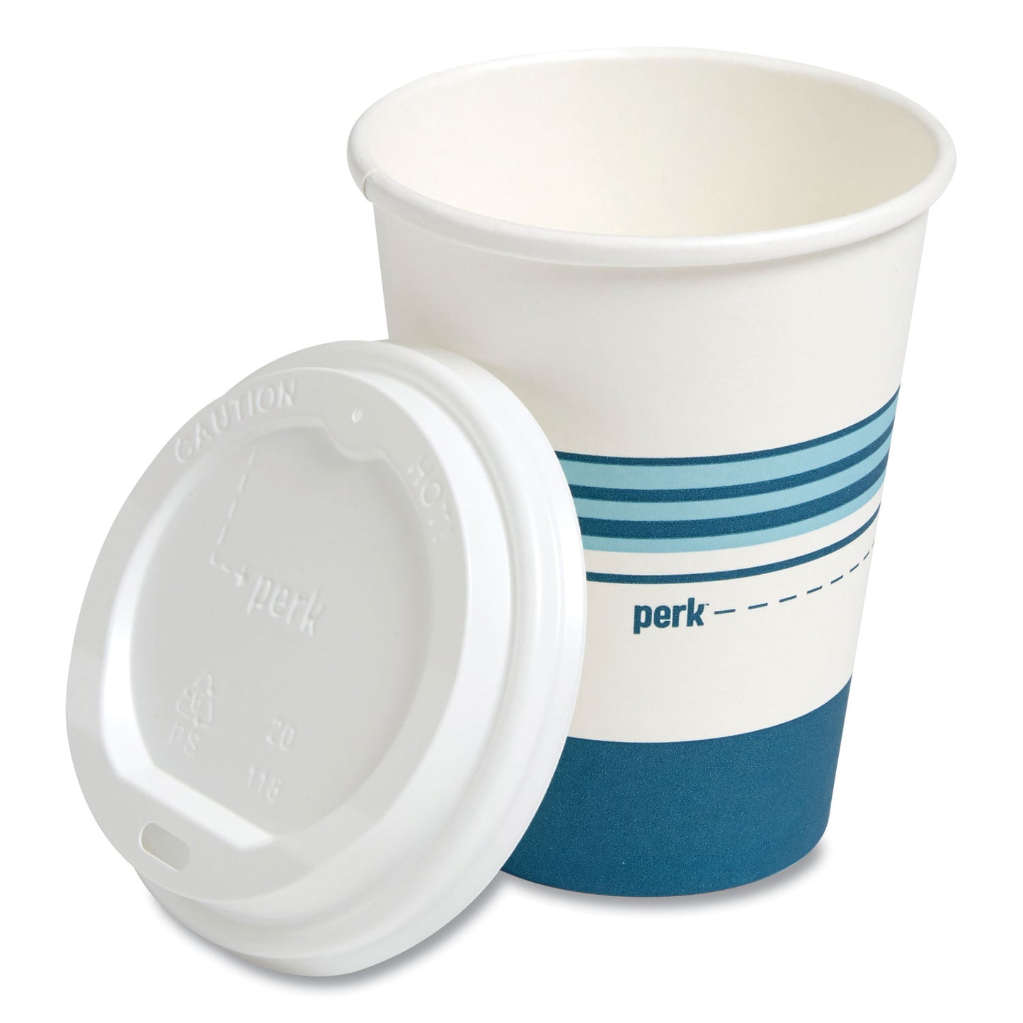 Perk Plastic Cold Cups, 16 oz, Blue, 50/Pack (24353995)