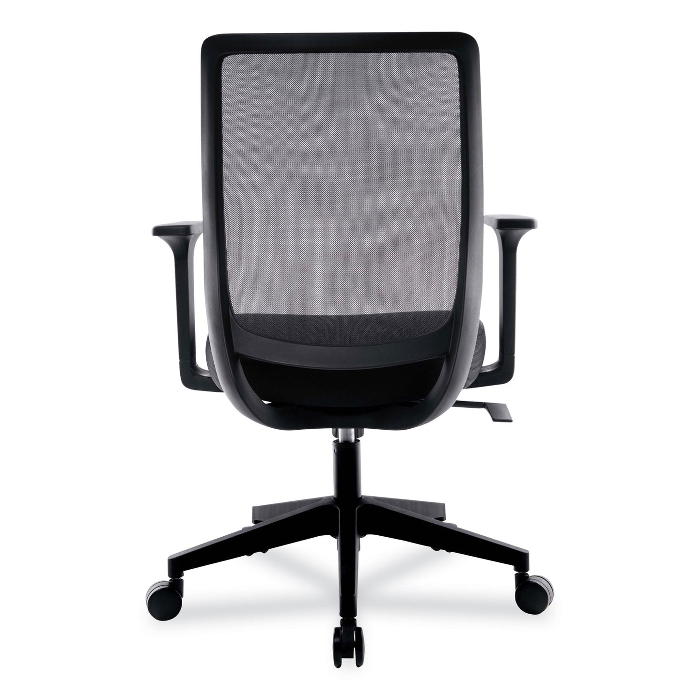 Union & Scale Essentials Mesh Back Fabric Task Chair with Arms, Supports Up to 275 lb, Black Fabric Seat, Black Mesh Back, Black Base (24398920)