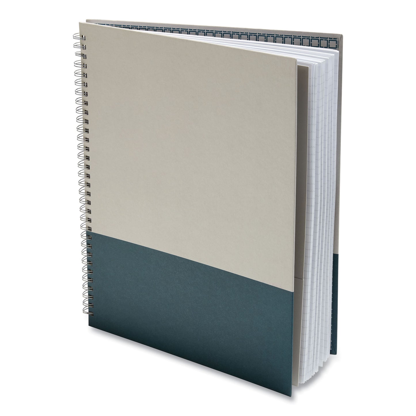 TRU RED Wirebound Hardcover Notebook, 1-Subject, Narrow Rule, Gray/Teal Cover, (80) 11 x 8.5 Sheets (24383517)