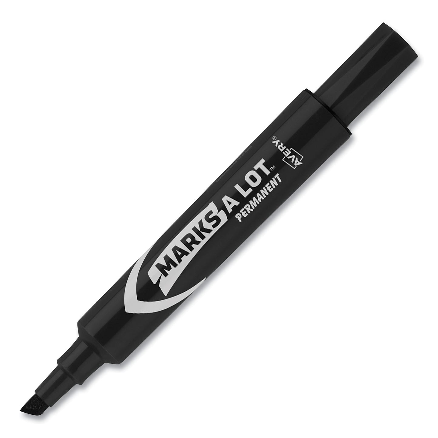 Avery MARKS A LOT Regular Desk-Style Permanent Marker, Broad Chisel Tip, Black, Dozen (7888) (07888)