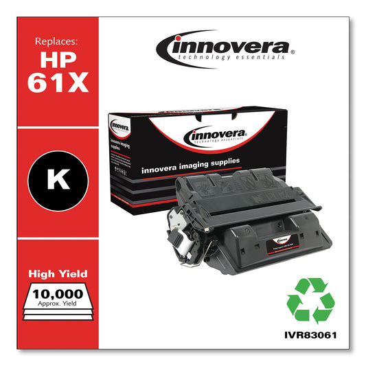 Innovera Remanufactured Black High-Yield Toner, Replacement for 61X (C8061X), 10,000 Page-Yield (83061)