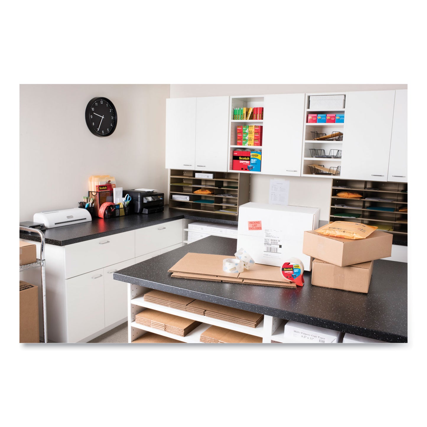 Scotch 3850 Heavy-Duty Packaging Tape with Dispenser, 3" Core, 1.88" x 54.6 yds, Clear, 1/Roll (3850RD)