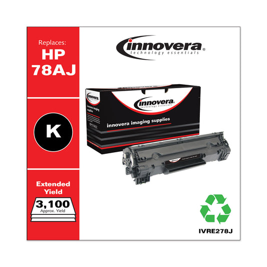 Innovera Remanufactured Black Extended-Yield Toner, Replacement for 78A (CE278AJ), 3,100 Page-Yield (E278J)