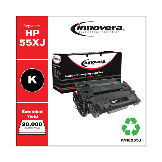 Innovera Remanufactured Black Extended-Yield Toner, Replacement for 55X (CE255XJ), 20,000 Page-Yield (E255J)
