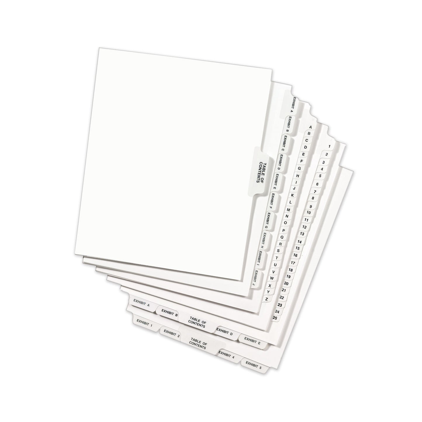 Avery-Style Preprinted Legal Bottom Tab Divider, 26-Tab, Exhibit I, 11 x 8.5, White, 25/PK (11948)