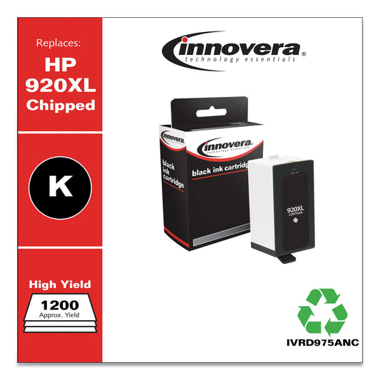 Innovera Remanufactured Black High-Yield Ink, Replacement for 920XL (CD975AN), 1,200 Page-Yield (D975ANC)