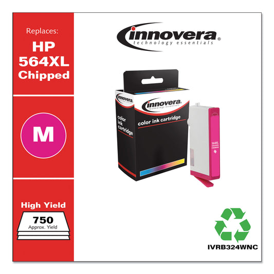 Innovera Remanufactured Magenta High-Yield Ink, Replacement for 564XL (CB324WN), 750 Page-Yield (B324WNC)