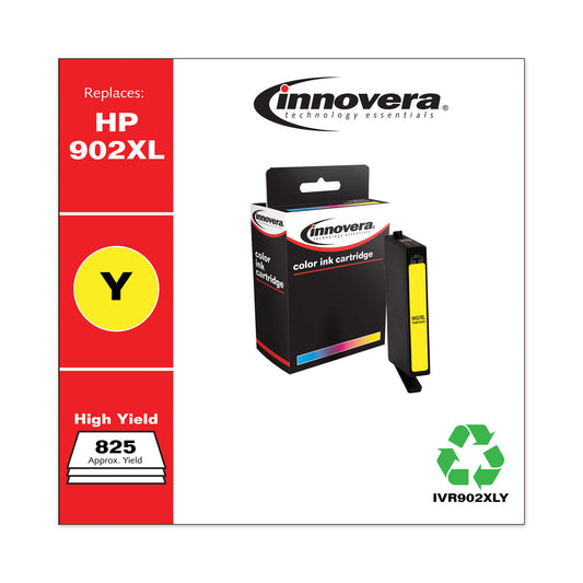 Innovera Remanufactured Yellow High-Yield Ink, Replacement for 902XL (T6M10AN), 825 Page-Yield (902XLY)