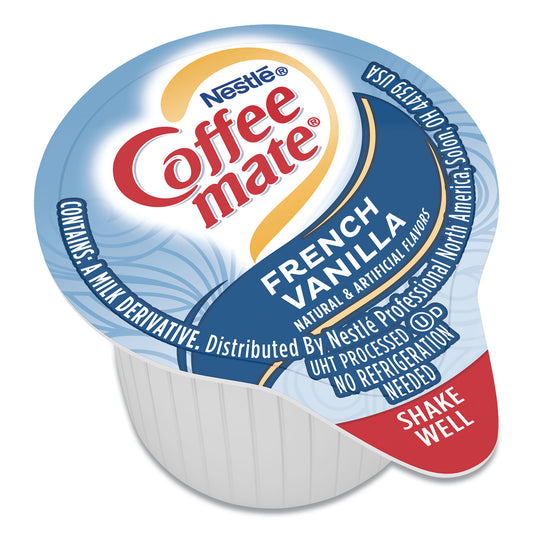 Coffee-mate Liquid Coffee Creamer, French Vanilla, 0.38 oz Mini Cups, 50/Box (35170BX)