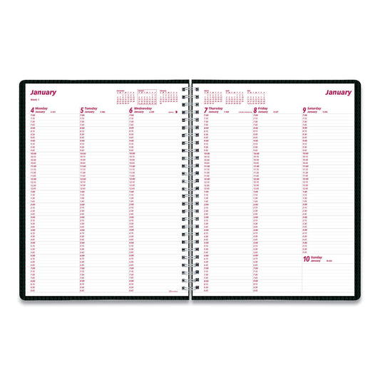 Brownline DuraFlex Weekly Planner, 11 x 8.5, Black Cover, 12-Month (Jan to Dec): 2025 (CB950VBLK)
