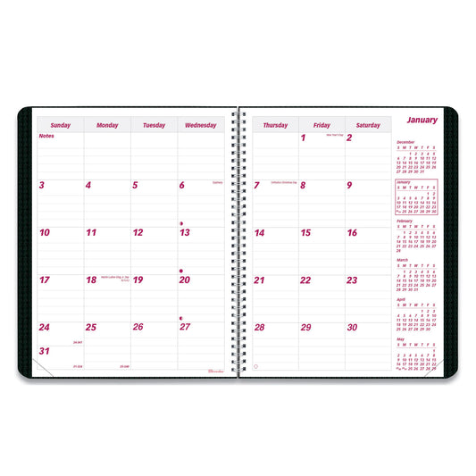Brownline DuraFlex 14-Month Planner, 8.88 x 7.13, Black Cover, 14-Month: Dec 2024 to Jan 2026 (CB1200VBLK)