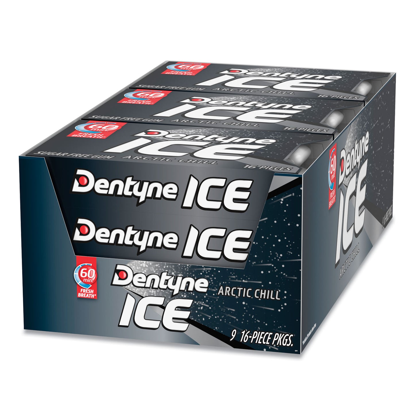 Dentyne Sugarless Gum, Arctic Chill, 16 Pieces/Pack, 9 Packs/Box (AMC31240)