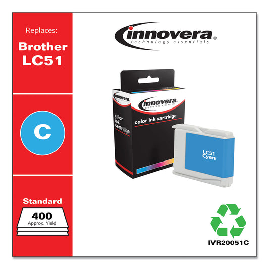 Innovera Remanufactured Cyan Ink, Replacement for LC51C, 400 Page-Yield (20051C)