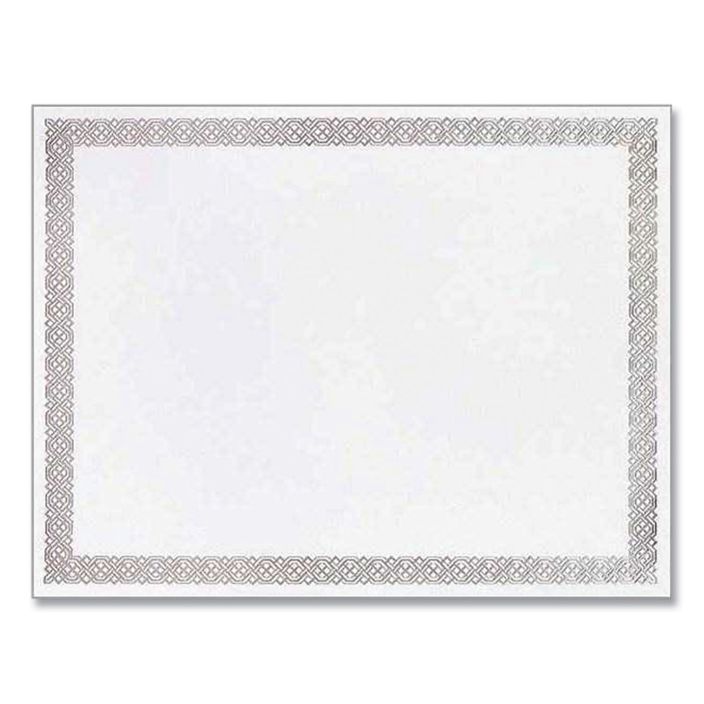 Great Papers! Foil Border Certificates, 8.5 x 11, Ivory/Silver, Braided with Silver Border, 15/Pack (963027S)