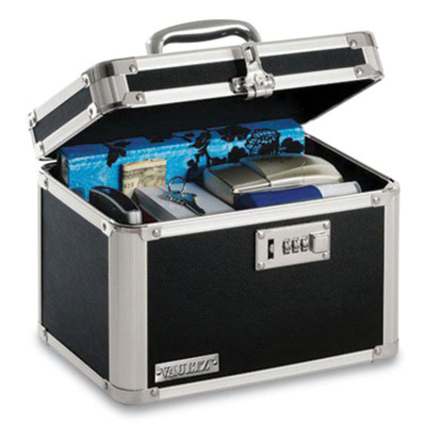 Latching Lid Locking Personal Security Box, Combination Lock, 10 x 7.5 x 7.75, Plastic