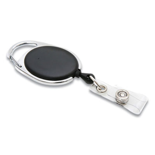 SICURIX Quick Clip Card Reels, 30" Extension, Oval, Black (BAU68754)